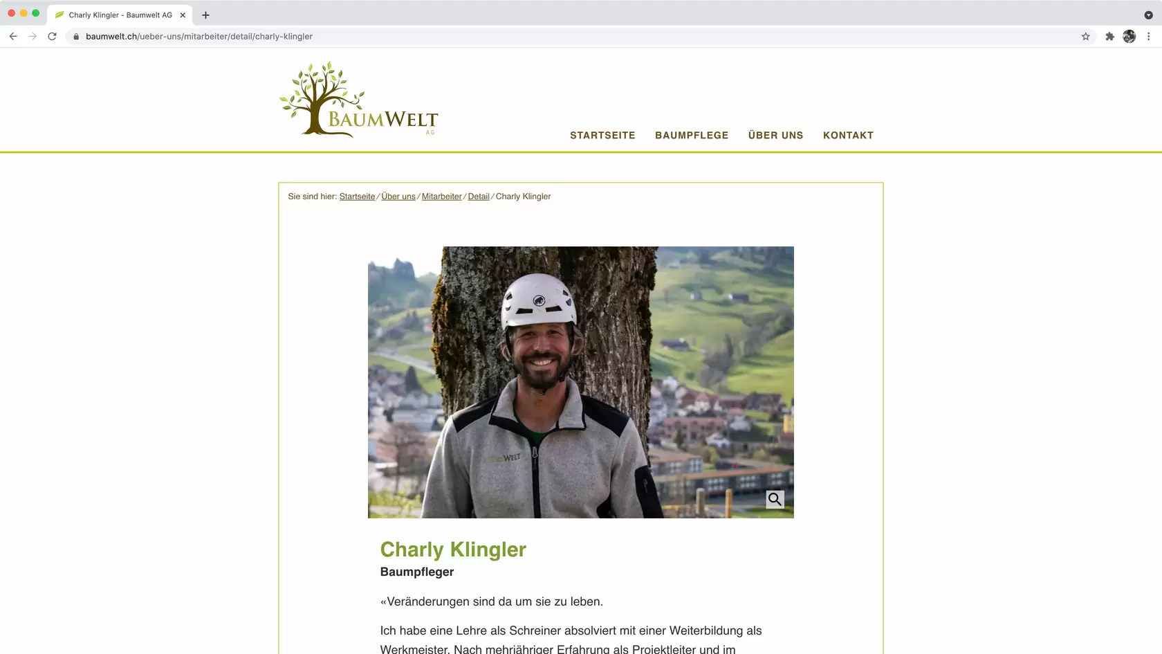 Printscreen 2 Umsetzung Baumwelt AG