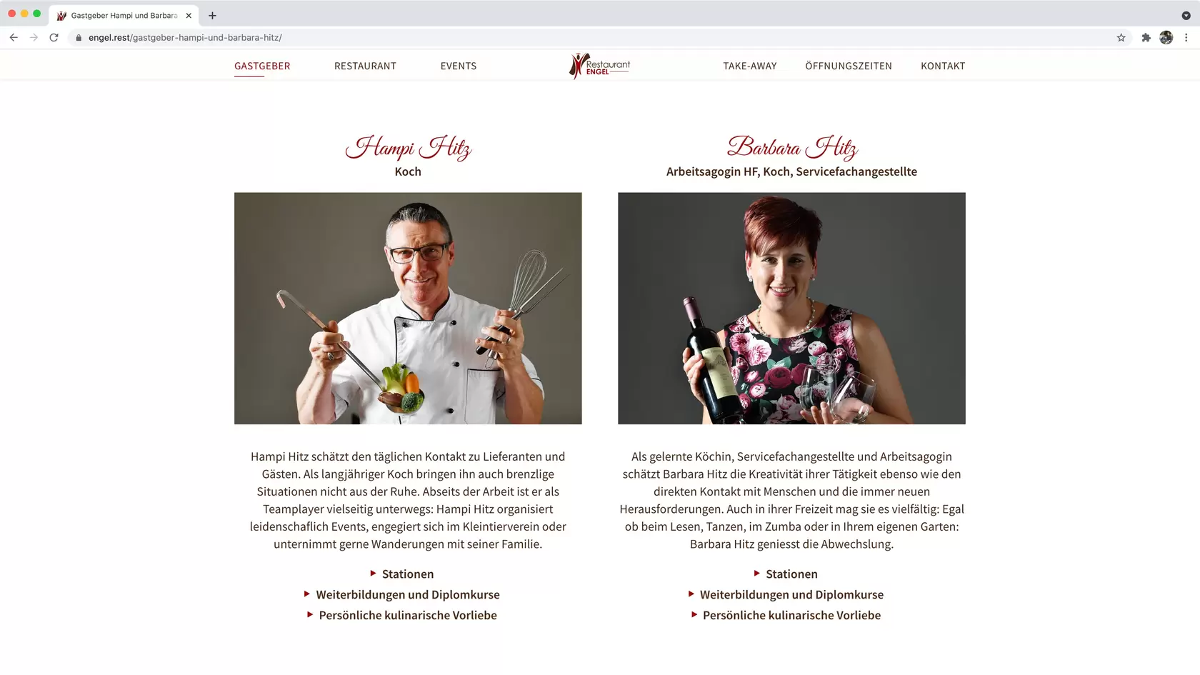 Printscreen 1 Umsetzung Restaurant Engel