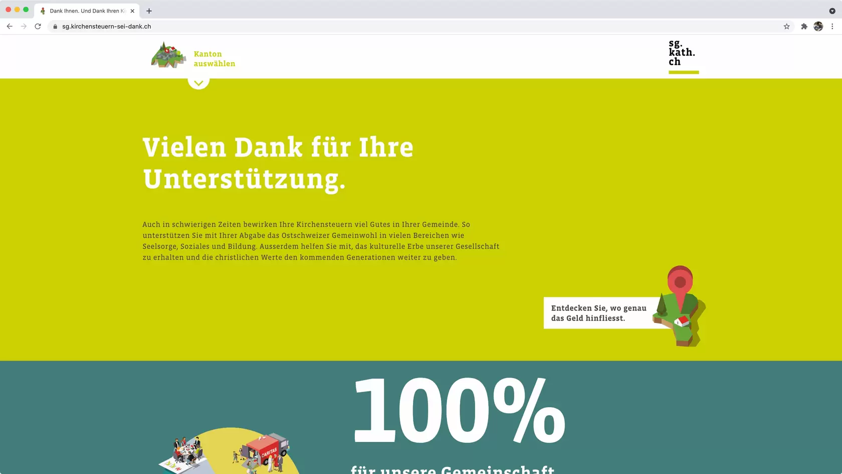 Printscreen 1 Umsetzung Kirchensteuern sei Dank