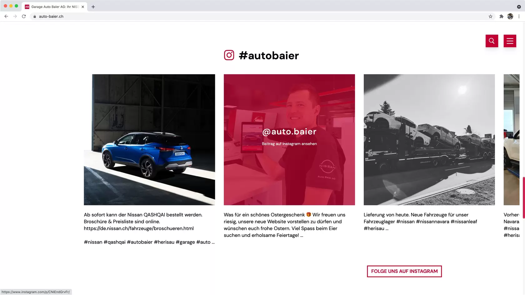 Printscreen 2 Umsetzung Auto Baier AG